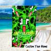 Custom Name Space Alien Un-speakable Microfiber Beach Towel Super Soft & Absorbent for Bath, Beach, Travel Bath Time Accessory, Fan Gifts