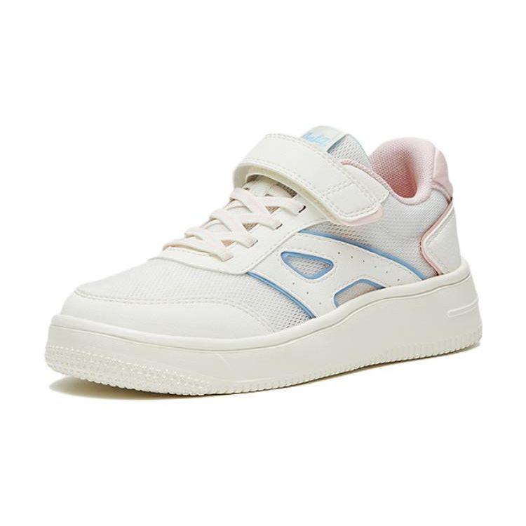 Anta Comfortable Versatile Non-Slip Durable Low-Top Skate Shoes Kids Sneaker White Blue Pink 322328003-2