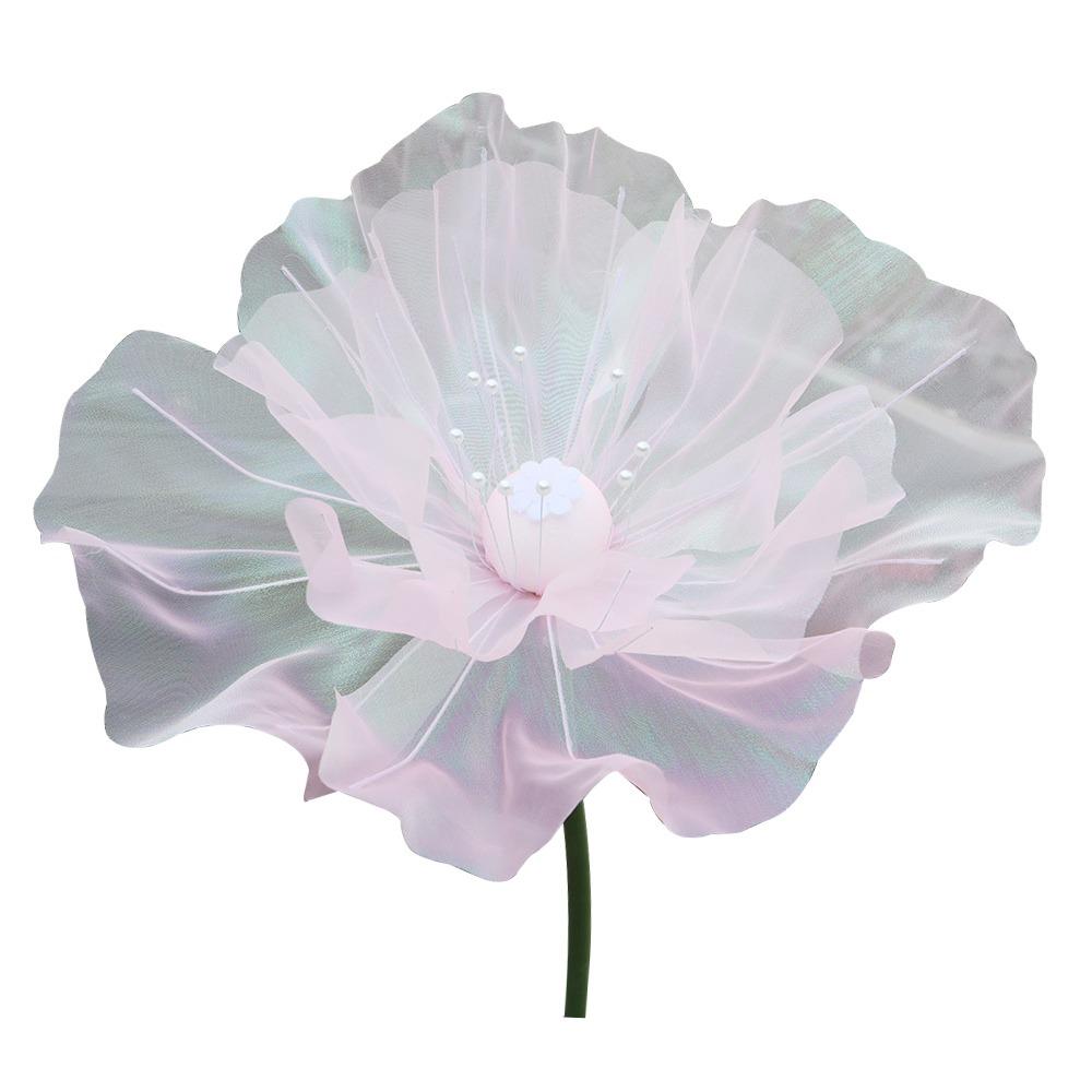 Hollow Design Artificial Flower 50cm Big Simulation Flower Silk Mesh Flower Wedding Decoration
