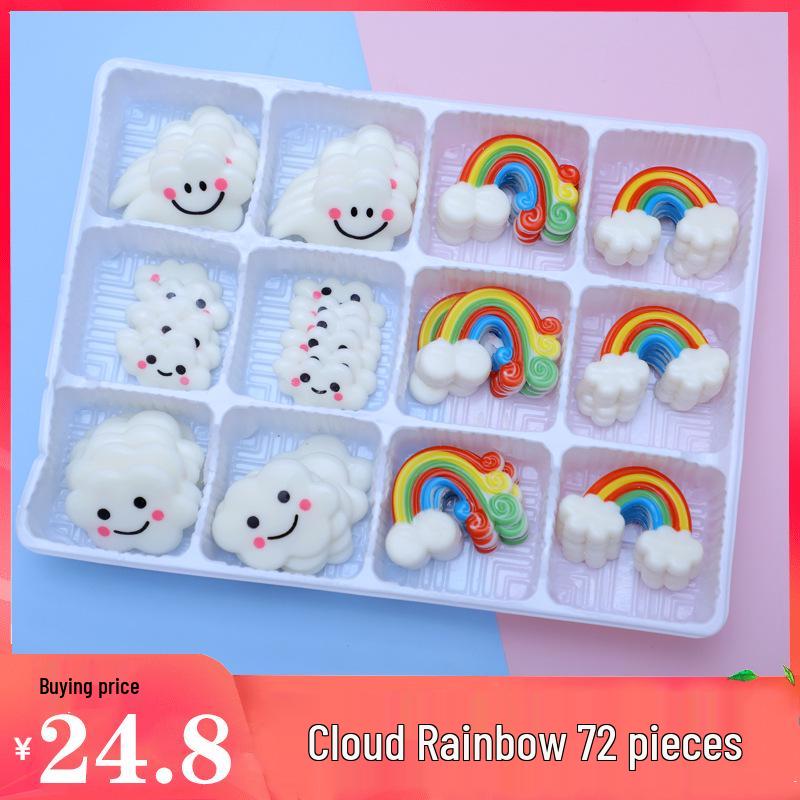 Czekoladowe Chmurki Tęczowe Dekoracje na Tort Urodzinowy - Kreatywne Wkładki do Pieczenia DIY