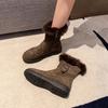 2025 New Women's Premium Snow Boots Suede Slip-On Ankle Boots with Metal Accents & Non-Slip Sole Winter Comfort Booties