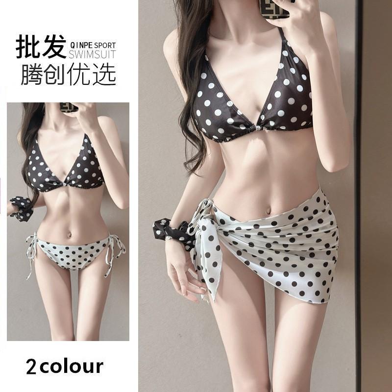 Swimsuit Women's High-end Feeling Contrasting Color Red Polka Dot Split Bikini Soak In Hot Vacation Photo