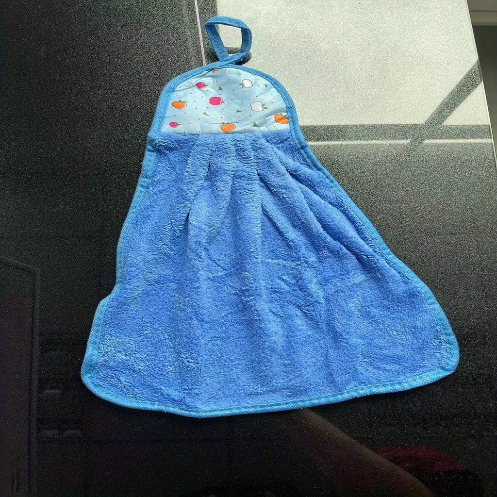 3pcs Coral Velvet Bathroom Supplies Soft Hand Towel Absorbent Cloth Dishcloths Hanging Cloth Kitchen Accessories 30*38cm