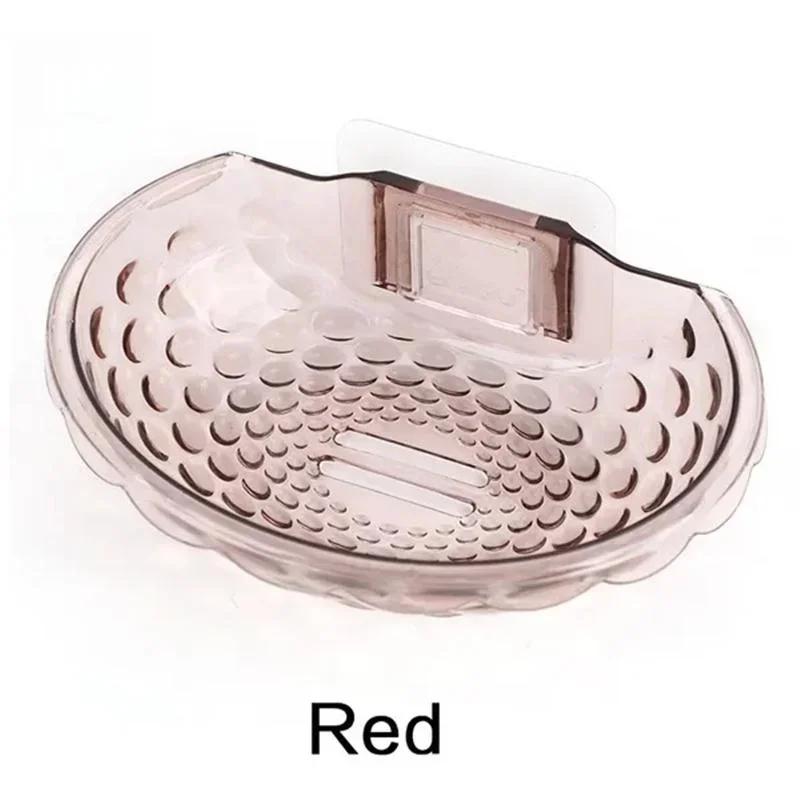 1 Pc Sink Adhesive Soap Holder Soap Dishes Sponge Container with Wall Hook for Shower Kitchen Bathroom Accessories