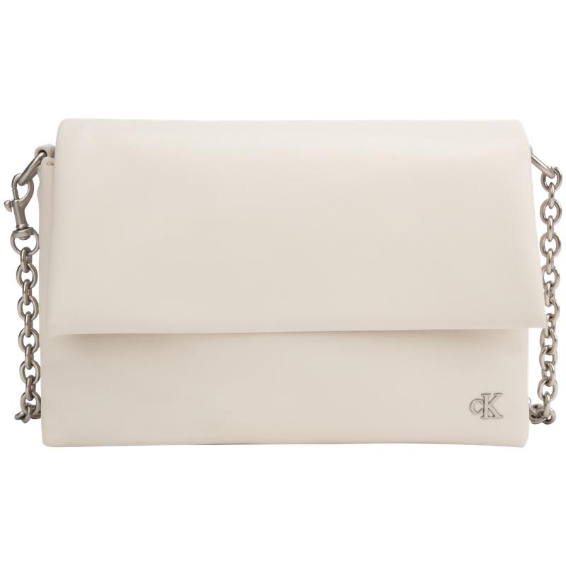 

Calvin Klein Fashionable Metal Letter Flap Chain Small Square Pillow Bag Women Crossbody Bag Eggshell-Yellow DH3571-QDV QDV-Eggshell,Basic Set (Bag)