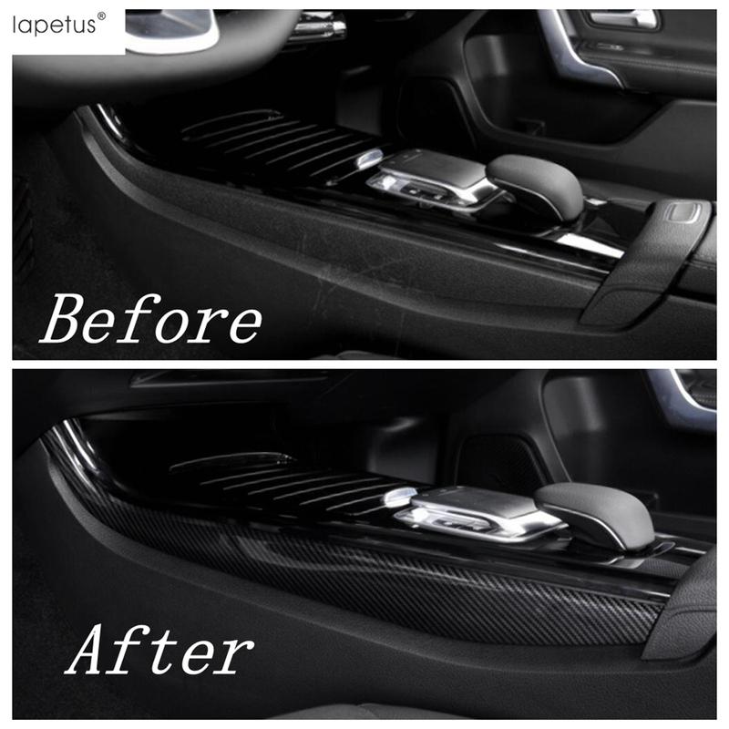2pc Carbon Fiber Central Control Shift Gear Panel Strip Cover Cover Trim Accessories For Benz A Class W177 A200 A220 - 2024