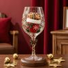Elegante Vetro con Disegno di Fiocchi di Neve Calice da Vino di Natale, Babbo Natale Pupazzo di Neve Renna Calza Albero Ghirlanda Lusso Calice per Vino Festivo, Cocktail,