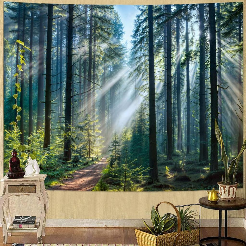 Tapestry Forest Cave Tapestries Nature Landscape Tapestries Mossy Waterfall Stream Wall Tapestry Bedroom Dormitory Living Room