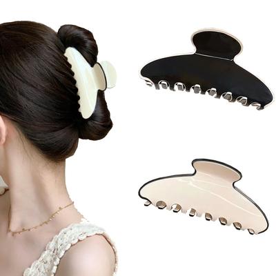 Semicircle Temperament Simple French Hair Clip Classic Black And White Large Hair Clip Hair Volume Pin Hair Accessories New