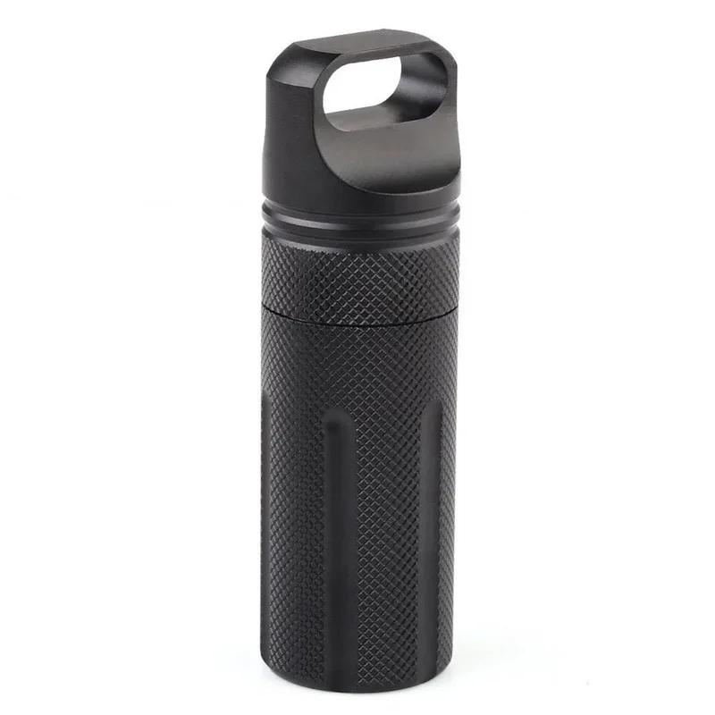 Portable Aluminum Alloy Sealed Waterproof Tank EDC Emergency Medicine Bottle Storage Tank Outdoor Essential Equipment Multi Tool