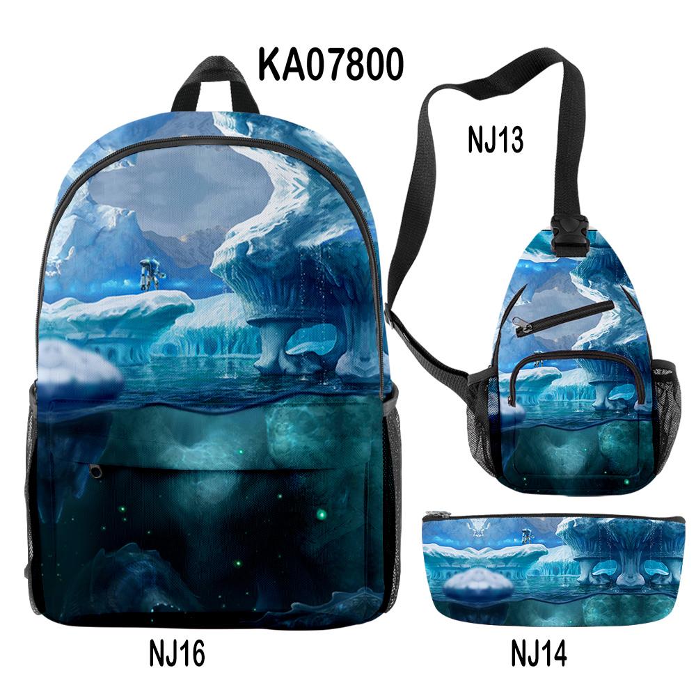 Beliebte Neuheit Cool Subnautica Below Zero 3D-Druck 3 Stück/Set Schülerrucksäcke Reise-Laptop-Rucksack Brusttasche Federmäppchen