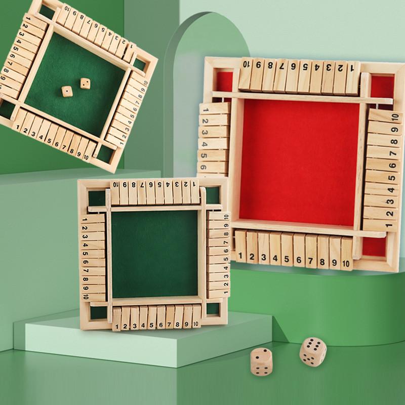 Classic Wooden Four-sided Number Flip Game Fun For Adults Children Perfect For Ktv Parties