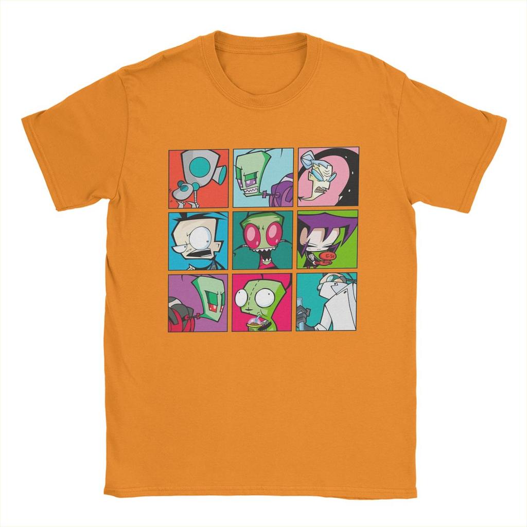 Funny Invader Zim Characters T-Shirt for Men Round Neck Pure Cotton T Shirt Short Sleeve Tees Adult Tops