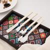 16 Pieces Color Handle Flatware Eating Utensils, Stainless Steel Tableware Rivet ABS Handle Design, Knives Forks Spoons for Home, Service for 4