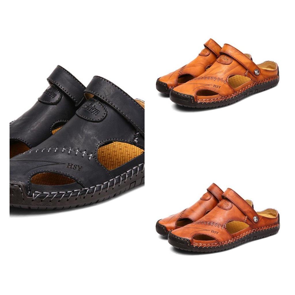 Men's Genuine Leather Sandals Soft Beach Shoes For Summer Comfort And Style
