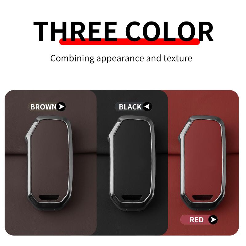 Alloy Leather Car Key Case Cover For Kia  Sportage  Niro Hybrid  Sorento Mq4  Ev6 Gt-Line K8 V6 Protect Accessor
