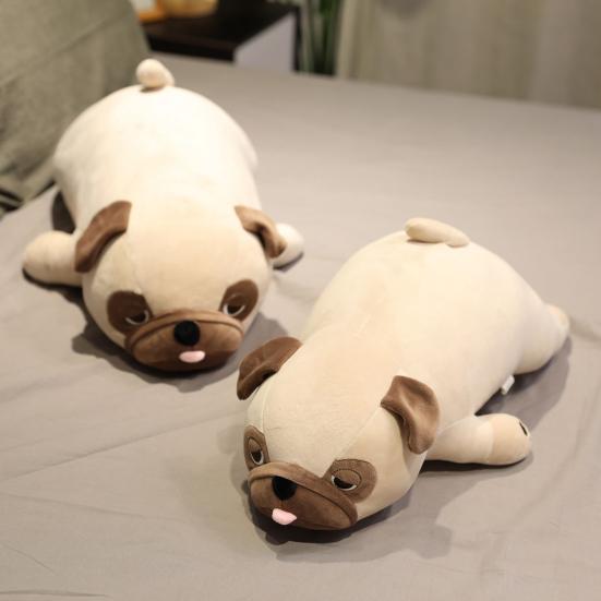 Dog Plush Doll Cute Cartoon Lazy Pug Plushies Soft Stuffed Animals