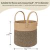 Round Wicker Basket for Flower Pot and Indoor Floor Planter Decorative Round Woven Plant Pot Basket Planter Cover Small