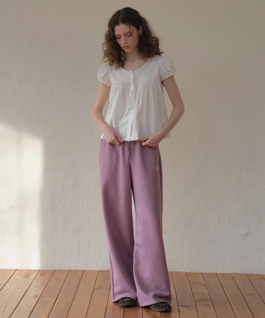 Aueonoseuteljia Lace Applique Pigment Sweatpants_Dusty Purple(O26Pt03)