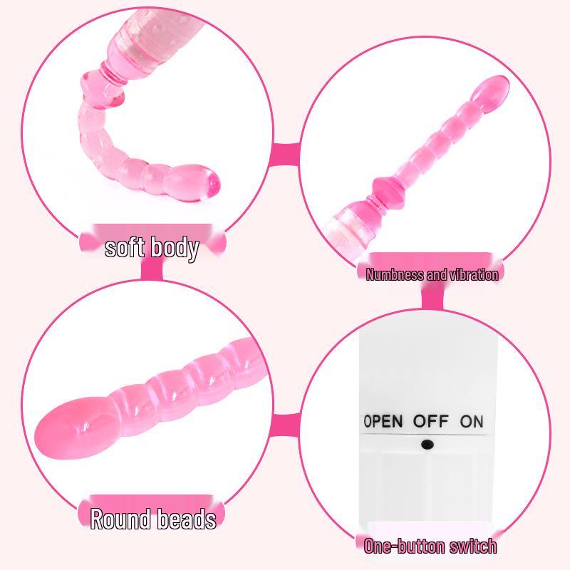 Electric Vibrating Silicone Anal Plug with Pull Beads - Erotic Massager for Women
