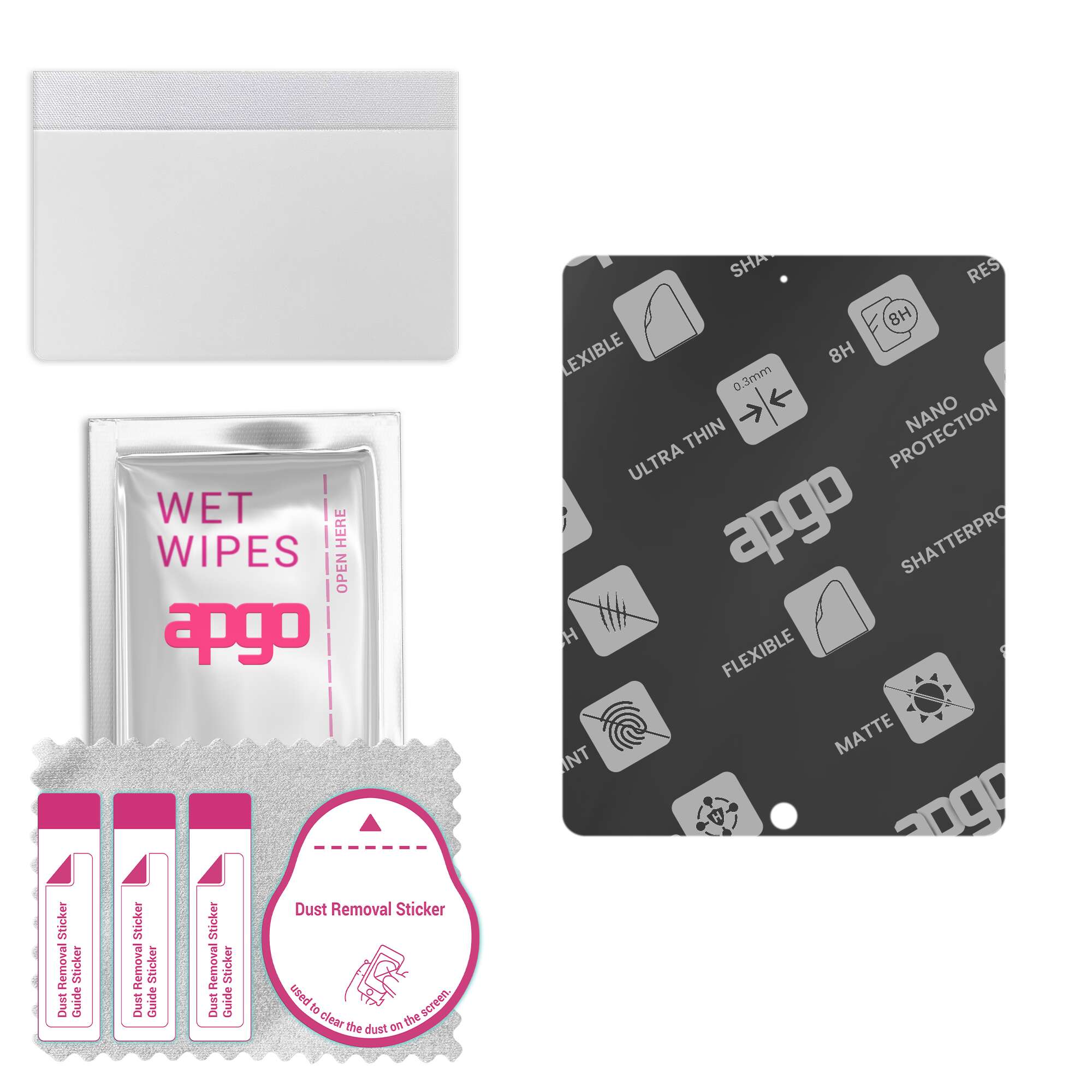 

apgo MATTE Hybrid protective glass compatible with Apple iPad 4 Wi-Fi, flexible nano glass, great replacement for tempered glass, scratch-resistant, f