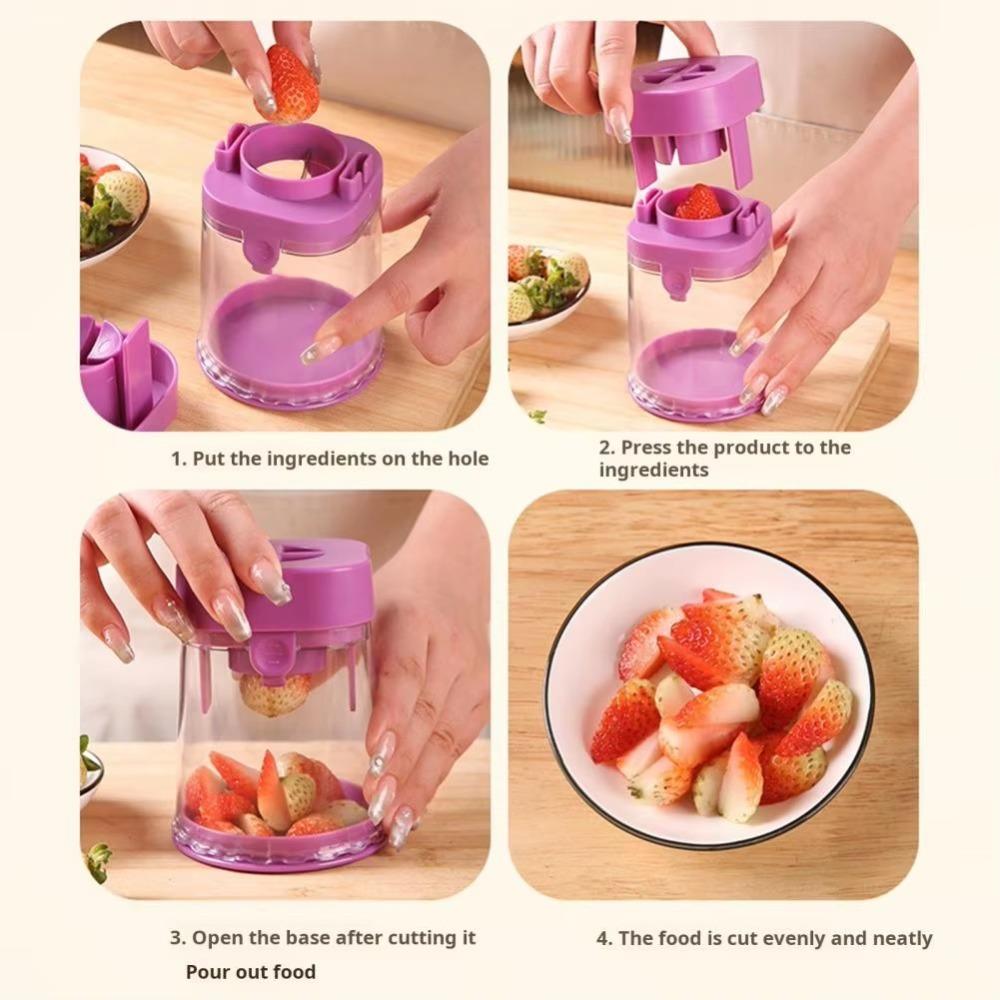 Efficient Grape Cutter Slicer Tool Plastic Fruit  Press Separator Quick Fruit Slicer  Home