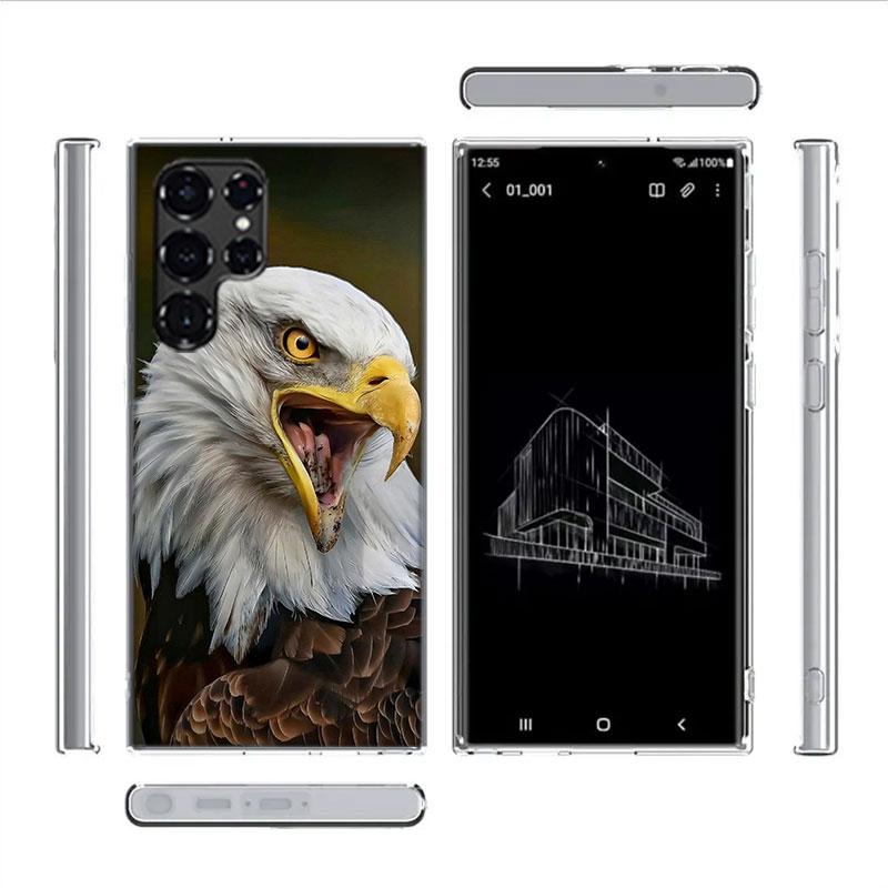 Majestic Eagle Gaze Capa Phone Case For Samsung S26 Ultra S25 Edge Galaxy S23 S21 S20 S24 FE S22 S10 Plus Cover Clear TPU Shell