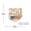 250th Anniversary Commemorative Metal Brooch with Enamel and Rhinestone Detailing Creative Pin Accessory for Independence Day Celebration