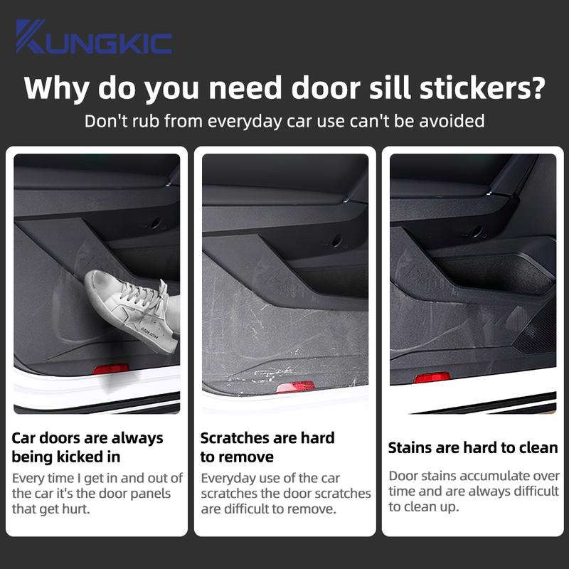 Premium Suede For Ford Focus Mk4      2024 2025 Door Anti-kick Pad Car Leather Carbon Sticker Accessories