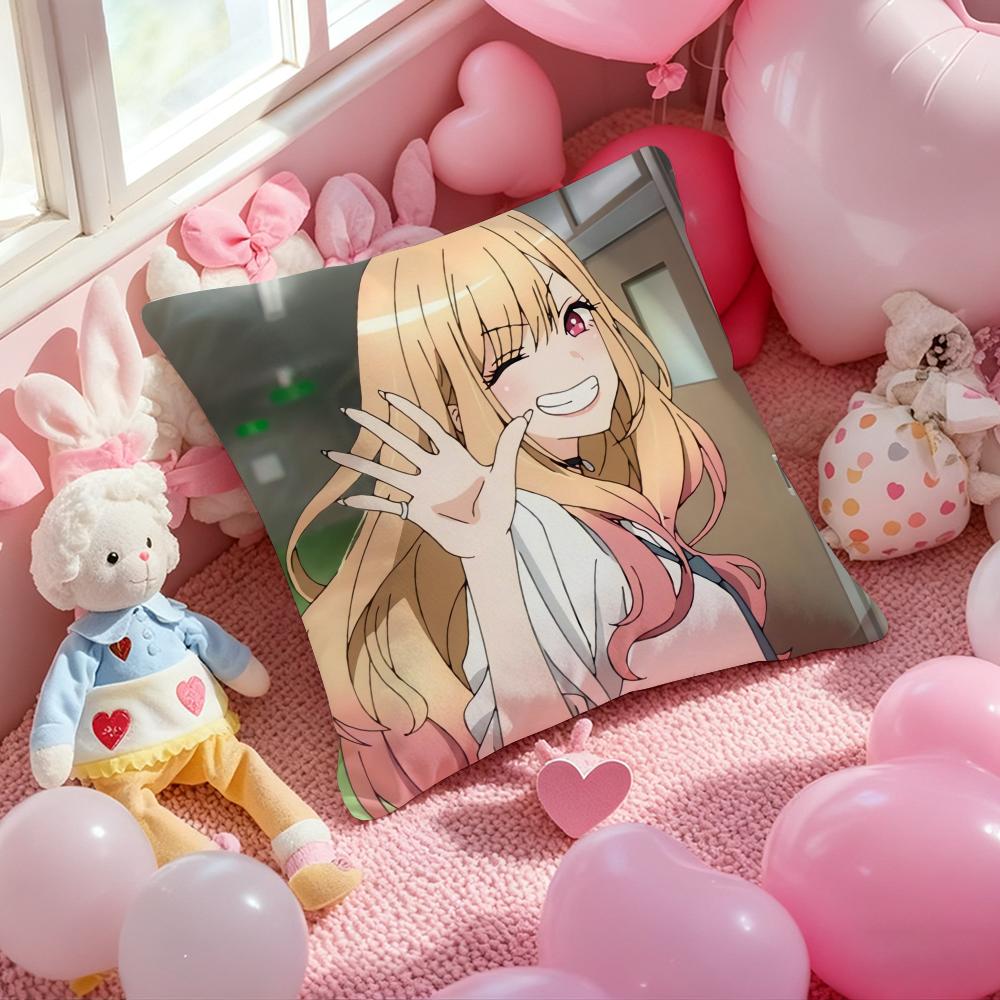 My Dress Up Darling Anime Cushion Cover Pattern Printed Pillowcase for Living Room Sofa Cushion Cover & Bedroom Decor