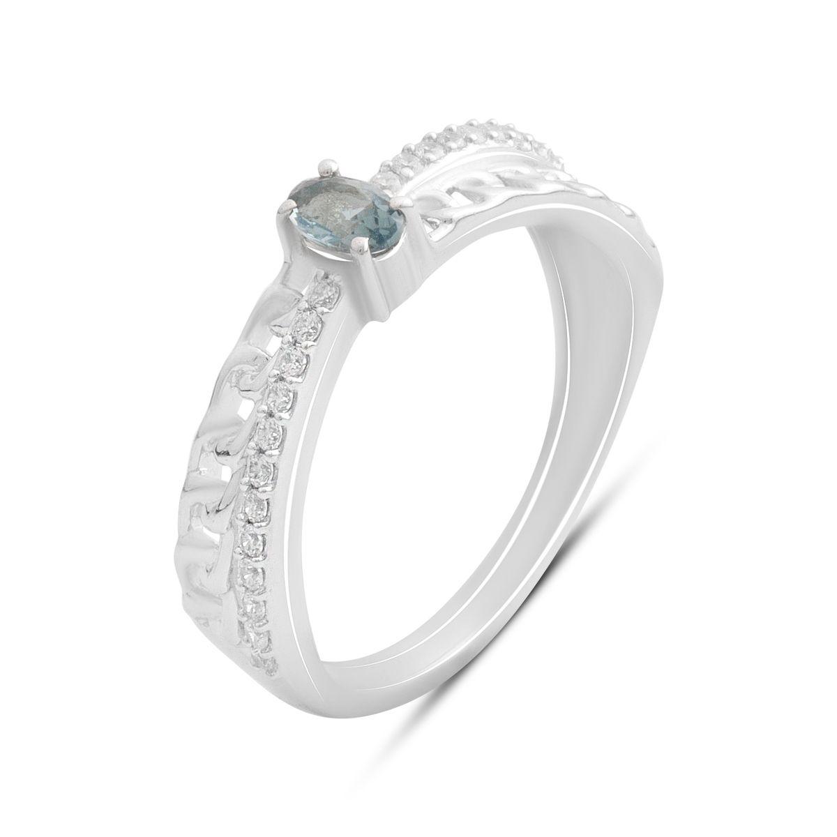 

Серебряное кольцо с топазом Лондон Блю 0.527ct, вес изделия 2,44 гр (2188698) 16.5 синій