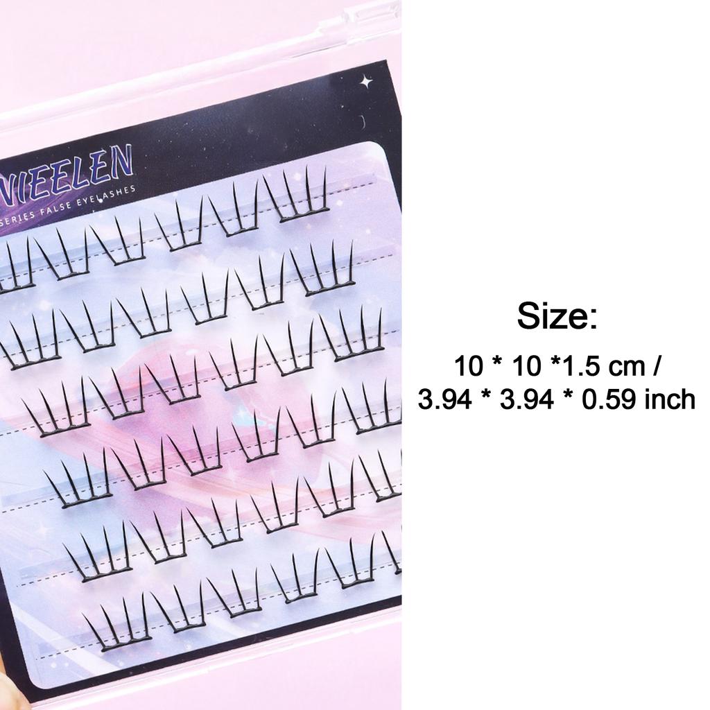 6/10 Rows Natural Manga False Eyelashes Korean Reusable Eyelashes Extension Individual Lashes Clusters Glue/No Glue Style