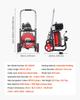 Drain Cleaner Machine 30m x 10.5mm, Auto Feed Sewer Snake Auger on Wheels - with 8 Cutters & Air-Activated Foot Switch for 50mm to 100mm Pipes