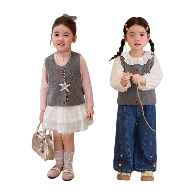 LUSON Girls Knitted Sweater Vest 110