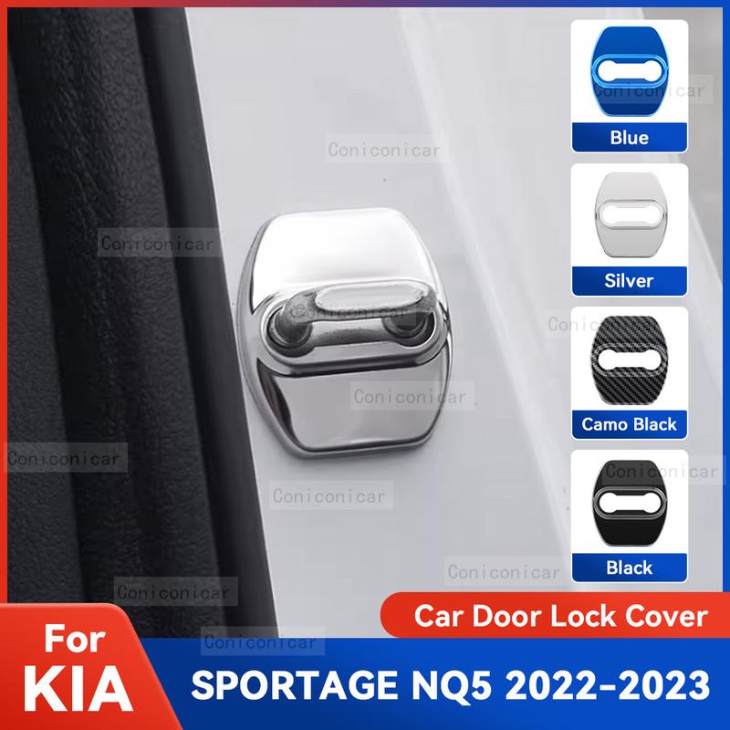 Auto Car Door Lock Protect Cover Emblems Case Stainless Steel Decoration For KIA SPORTAGE NQ5 Protection Accessories