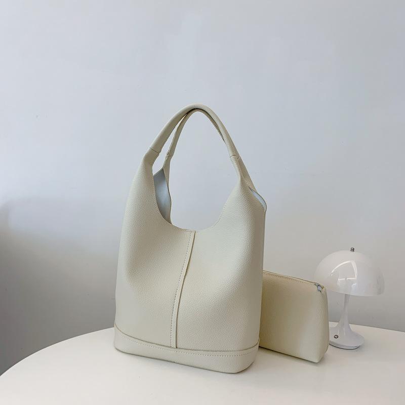 

Осенне-зимняя ретро-сумка большой вместимости для женщин 2024 года, новая модная сумка через плечо, высококачественная универсальная сумка-ведро для детей и мам покинуть белый