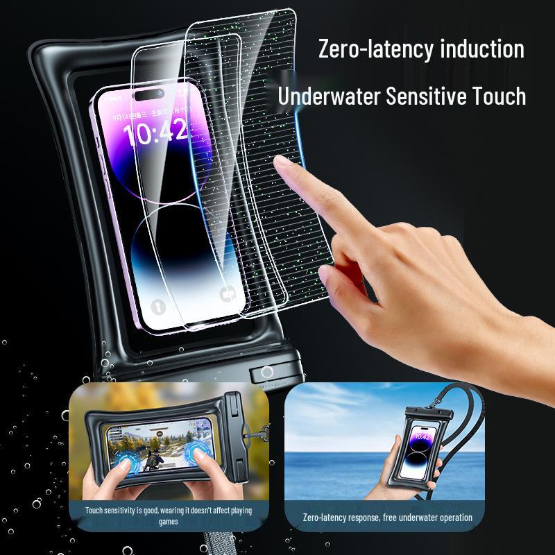 Waterproof Double Airbag Diving Phone Case with Touchscreen for Swimming