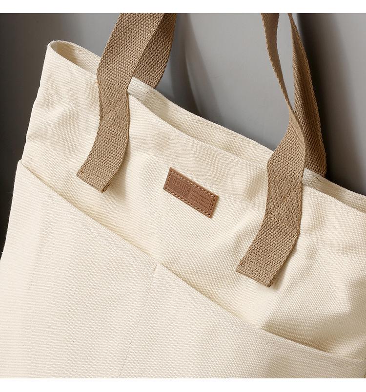 Spacious Canvas Crossbody Bag for College Students - Versatile Korean & Japanese Style