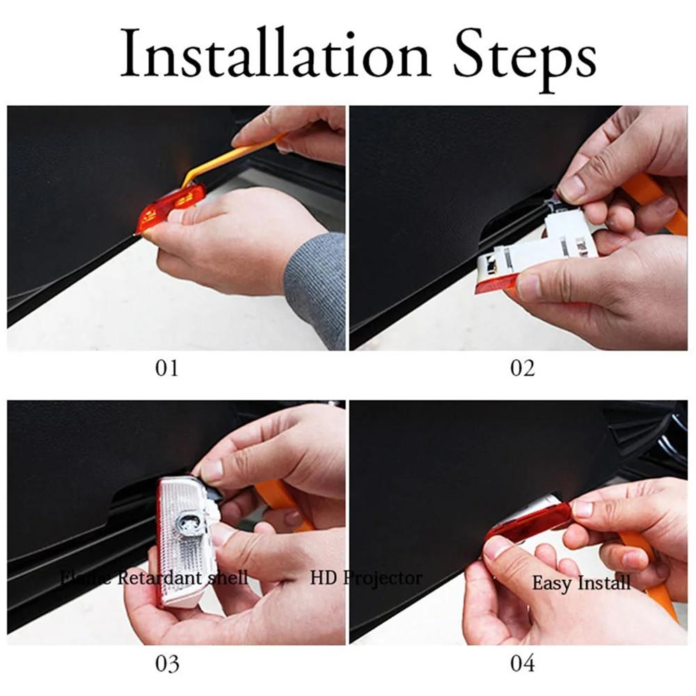 QPZF2 LED Car Door Accessories Welcome Light Compatible For Skoda Superb B8 B7 B5 B6 MK2 MK3 2 3 3U 3V 3T 2009-2021-2022-2023-2024 2X