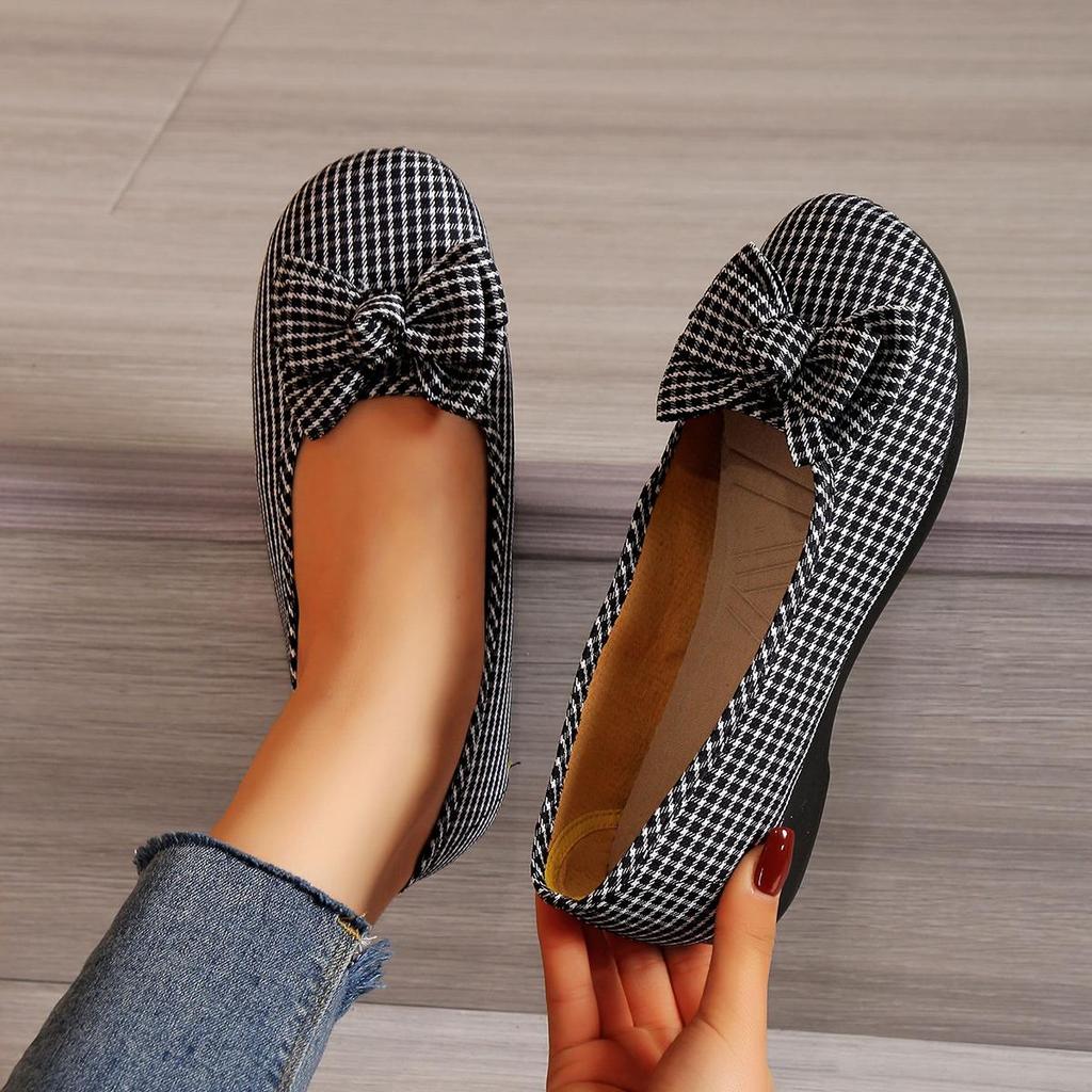 Flat Heel Shoes For Women Comfortable Bow Tie FootWear Lightweight Driving Shoes