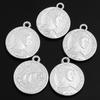 30-50pcs Vintage CCB Portrait Charms Trend Round Sailboat Coin Charms Pendant For Jewelry Making DIY Crafts Necklace Accessories