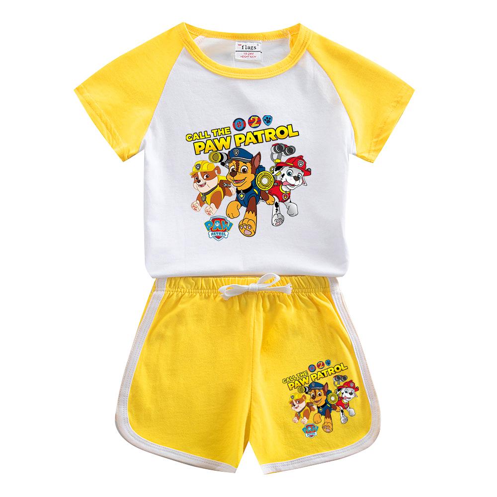 Paw Patrol Kids' Cotton T-Shirt & Shorts Set - Summer Style Boys' Casual Outfit