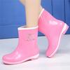 Wasserdichte Damen-Regenschneestiefel zum Hineinschlüpfen, flache Gummi-Gartenschuhe, rutschfest
