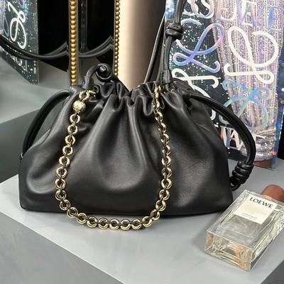 2025 New Chinese Messenger Women's Bag High Quality Flamenc * Purse Lucky Bag Drawstring Bag Soft Cowhide Cloud Bag