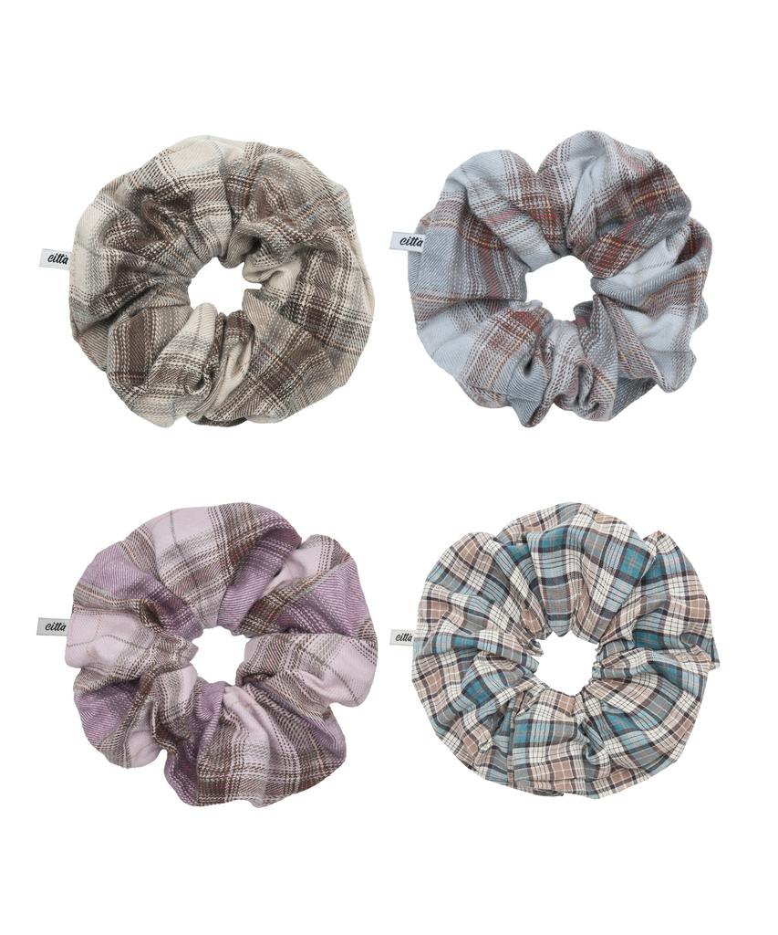 Citta Vintage Check Scrunchie_Cta934(Beige)