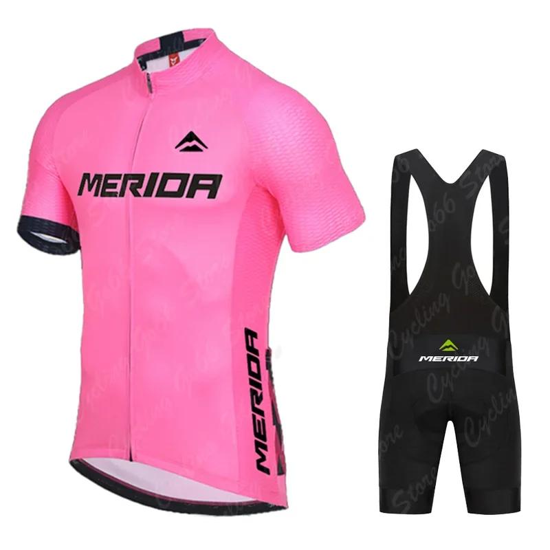 2026 Merida Sports Team Training Cycling Clothing Breathable Men Short Sleeve Mallot Ciclismo Hombre Verano Cycling Jersey Sets