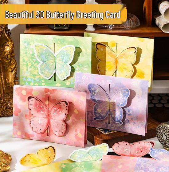 Premium 3D Butterfly Greeting Card with DIY Handwritten Message for Birthdays, Couples, and Special Blessings