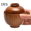 Wooden Bowl Rice Japanese Style with Lid Dishwasher Safe Food Container Tableware Salad Soup Snack Kitchen Supplies