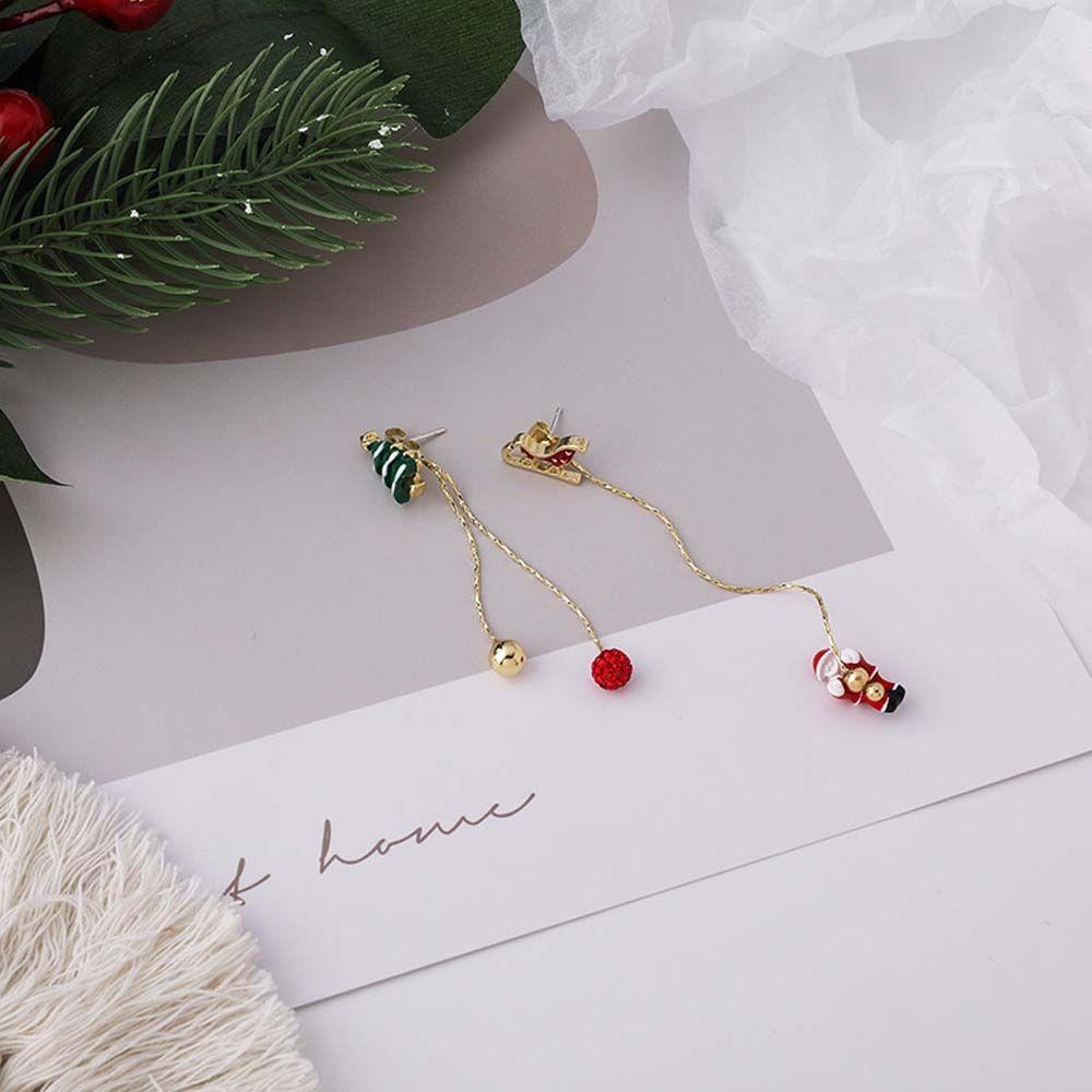 Tree Zinc Zinc Alloy Asymmetrical Dangle Earrings Korean Style Earrings Christmas Earrings Female Ear studs