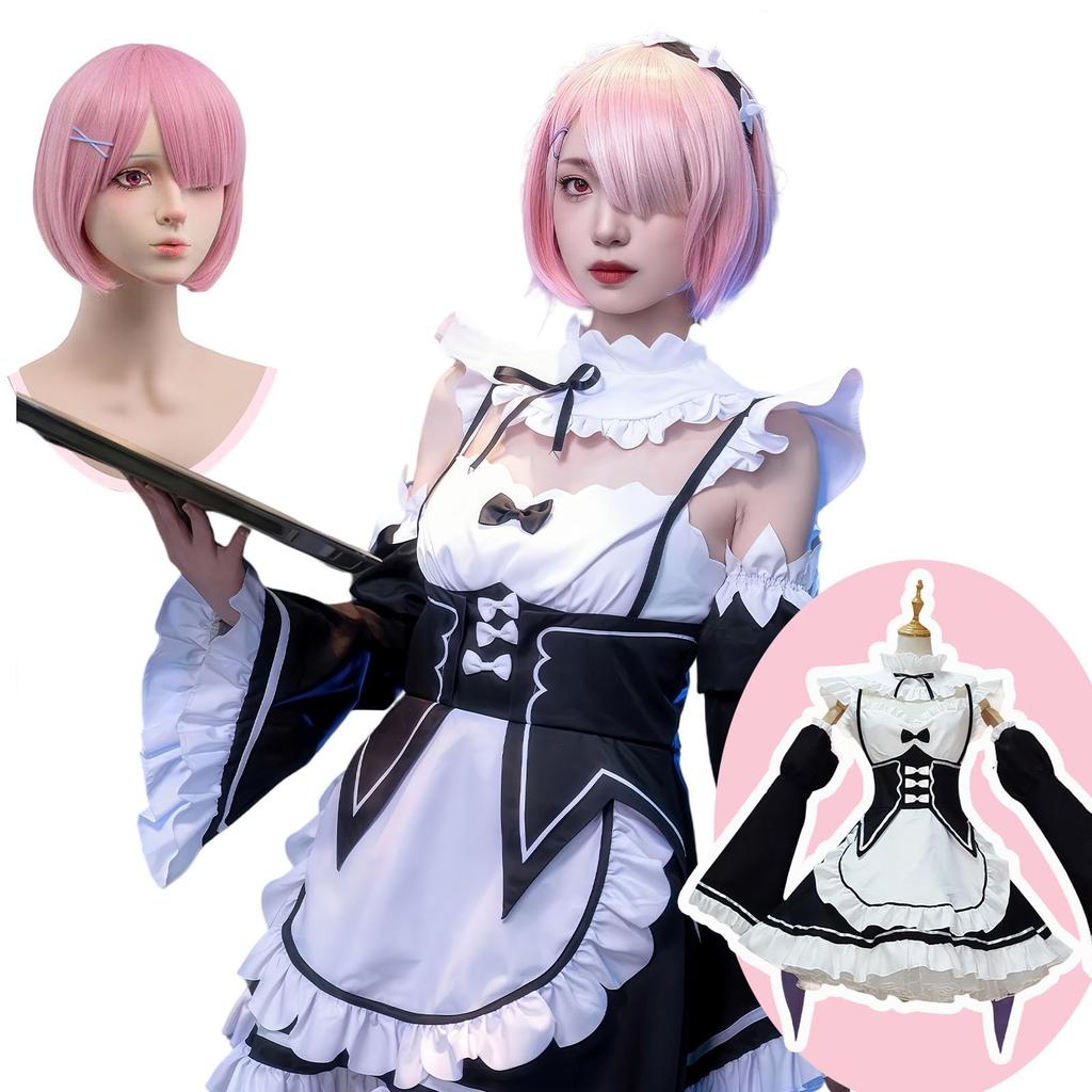 Cosplay Deluxe edice Rem Cosplay služka pódium čínská škola Začátek života v jiném světě služka [Nou-satsu] ReZero kostým, oblečení, anime,